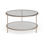 SEI Furniture Grant Gold Copper Round Coffee Table with Storage