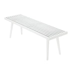 Plank and Beam Mid Century Double Wood Entryway Bench - 56.3 L x 16.5 W x 17.5 H