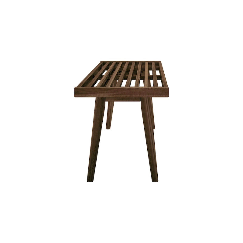 Plank and Beam Mid Century Double Wood Entryway Bench - 56.3 L x 16.5 W x 17.5 H