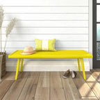 Plank and Beam Mid Century Double Wood Entryway Bench - 56.3 L x 16.5 W x 17.5 H