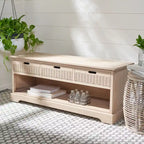 SAFAVIEH Salime 3-Drawer Bottom Shelf Storage Bench - 47.3 W x 15 L x 19 H - 47Wx15Dx19H