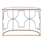 Ders Glam Chrome and Gold Plating Tempered Glass Top 3-Piece Coffee Table Set by Furniture of America