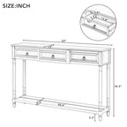 3-drawer Console Sofa Table for Entryway - 13.00 x 52.00 x 34.30