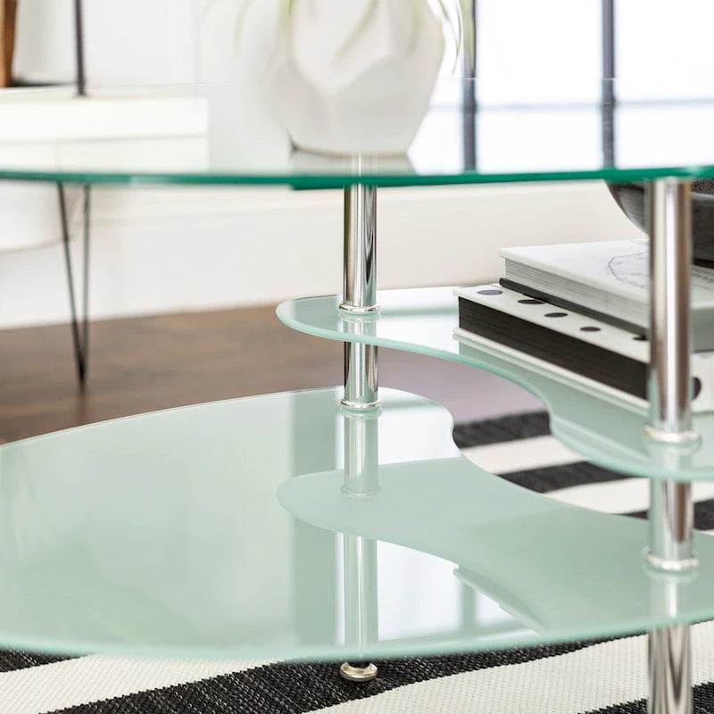 Middlebrook Toston Modern Frosted Glass 38 Coffee Table