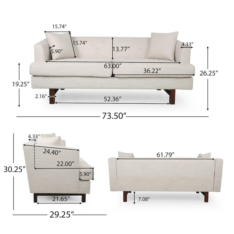 Mableton Indoor Upholstered 3-seater Sofa by Christopher Knight Home