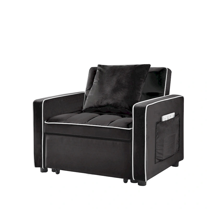Three-in-One Folding Sofa Chair Bed with Adjustable Back - 33.85 x 35.43 x 31.10