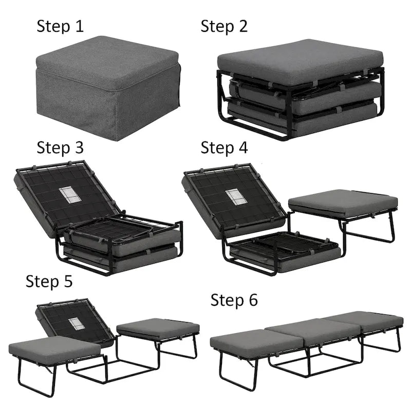 Designs4Comfort Folding Bed Ottoman Coffee Table