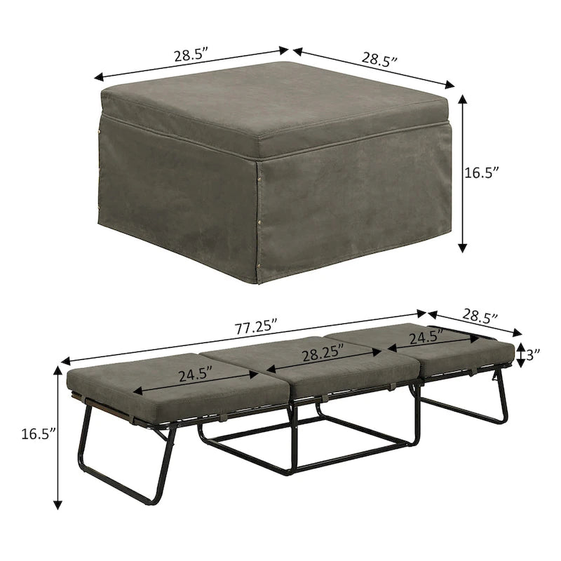 Designs4Comfort Folding Bed Ottoman Coffee Table