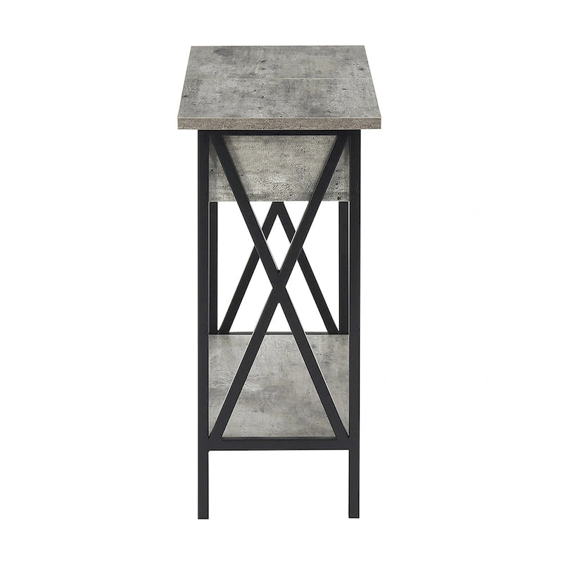 Convenience Concepts Tucson Flip Top End Table with Charging Station and Shelf