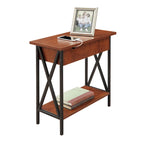 Convenience Concepts Tucson Flip Top End Table with Charging Station and Shelf