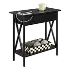 Convenience Concepts Tucson Flip Top End Table with Charging Station and Shelf