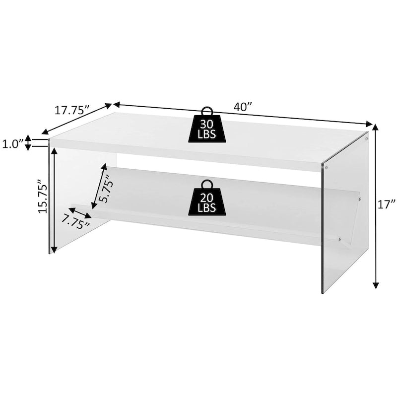 Convenience Concepts SoHo Glass Coffee Table with Shelf
