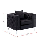 Velvet Fabric Sofa Loveseat Living Room Set