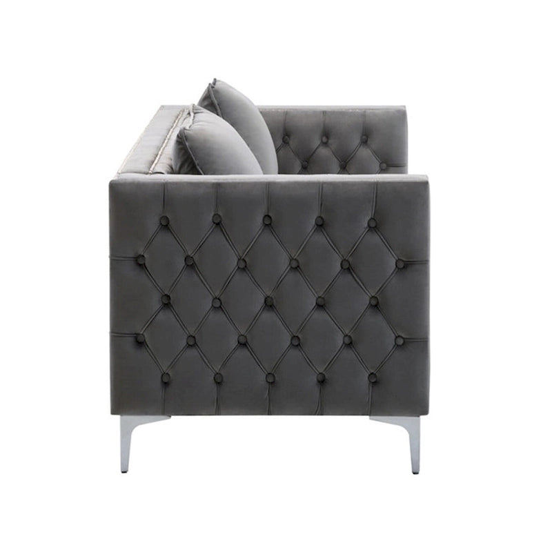 Velvet Fabric Sofa Loveseat Living Room Set