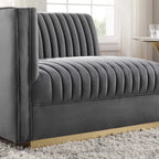 Sanguine Channel Tufted Performance Velvet Modular Sectional Sofa Left-Arm Chair
