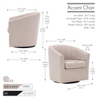 Porthos Home Matilde Swivel Fabric Barrel Accent Chair with Removable Seat Cushion