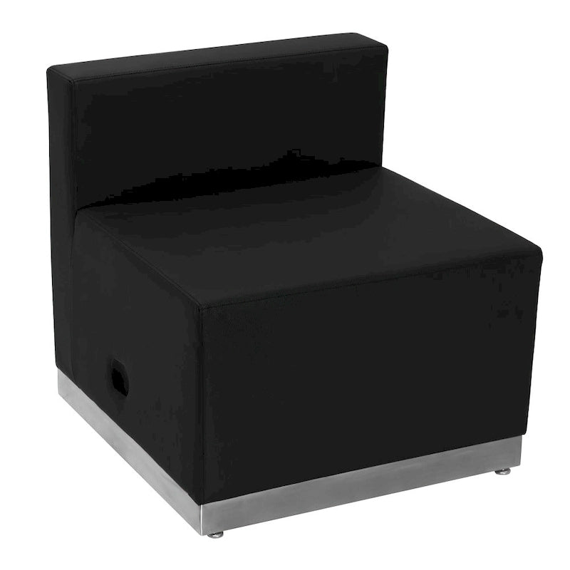 LeatherSoft Chair w/Brushed Stainless Steel Base - Reception Furniture