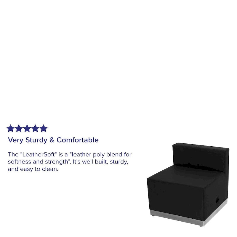 LeatherSoft Chair w/Brushed Stainless Steel Base - Reception Furniture