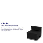 LeatherSoft Chair w/Brushed Stainless Steel Base - Reception Furniture