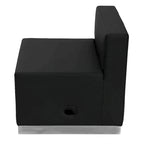 LeatherSoft Chair w/Brushed Stainless Steel Base - Reception Furniture