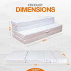 Cheer Collection 4 Folding Sofa Bed with 1 Gel Infused Memory Foam