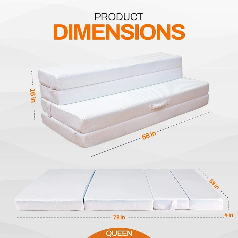 Cheer Collection 4 Folding Sofa Bed with 1 Gel Infused Memory Foam