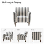 Seip Classic and Contemporary Striped Arm Chair with Spindle Legs by HULALA HOME
