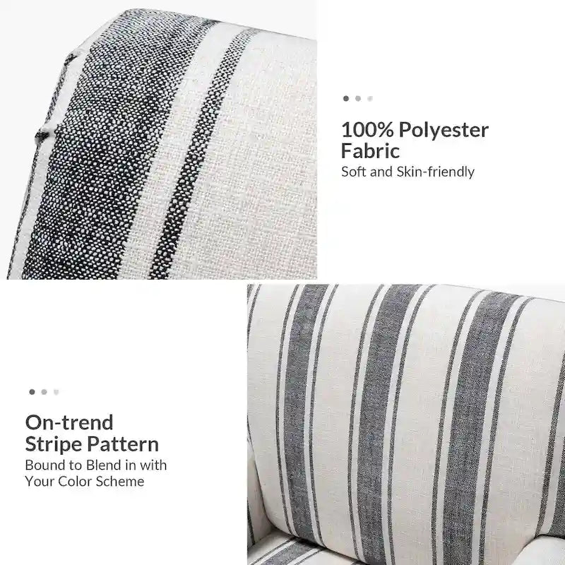 Seip Classic and Contemporary Striped Arm Chair with Spindle Legs by HULALA HOME