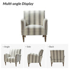 Seip Classic and Contemporary Striped Arm Chair with Spindle Legs by HULALA HOME