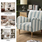 Seip Classic and Contemporary Striped Arm Chair with Spindle Legs by HULALA HOME
