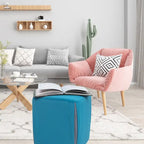 Adeco 14 Small Ottoman Footrest Stool- Velvet Seating Stool Ottoman