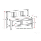 WYNDENHALL Portland SOLID WOOD 42 inch Wide Transitional Entryway Storage Bench with Drawers - 42 Inches wide