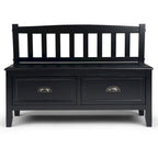 WYNDENHALL Portland SOLID WOOD 42 inch Wide Transitional Entryway Storage Bench with Drawers - 42 Inches wide