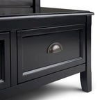 WYNDENHALL Portland SOLID WOOD 42 inch Wide Transitional Entryway Storage Bench with Drawers - 42 Inches wide