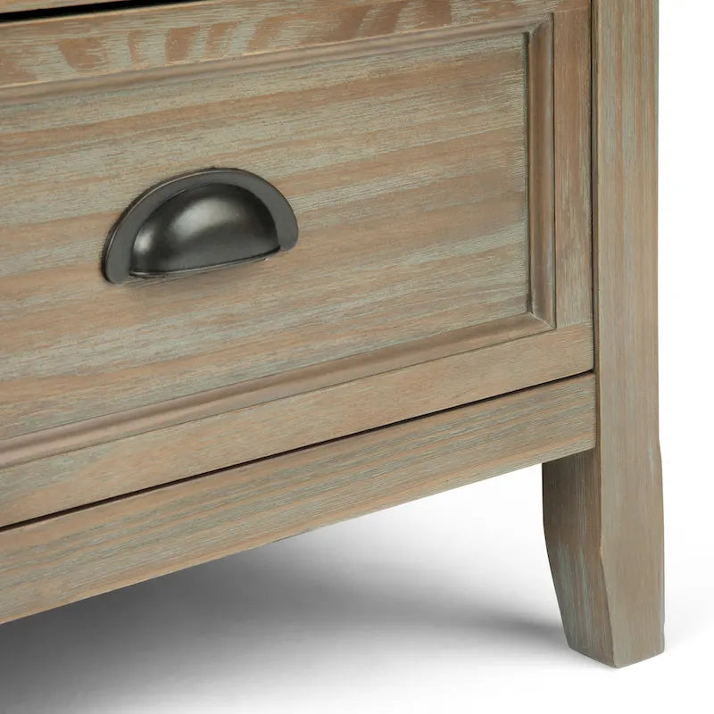 WYNDENHALL Portland SOLID WOOD 42 inch Wide Transitional Entryway Storage Bench with Drawers - 42 Inches wide