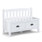 WYNDENHALL Portland SOLID WOOD 42 inch Wide Transitional Entryway Storage Bench with Drawers - 42 Inches wide