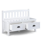 WYNDENHALL Portland SOLID WOOD 42 inch Wide Transitional Entryway Storage Bench with Drawers - 42 Inches wide