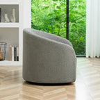 KINWELL 32W Boucle Upholstered Swivel Barrel Accent Armchair