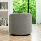 KINWELL 32W Boucle Upholstered Swivel Barrel Accent Armchair