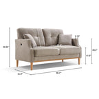 Loveseat With Waterproof Fabric,USB Charge