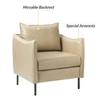 Jaime Modern Vegan Leather Accent Chair with removable Cushion by HULALA HOME