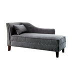 Fabric and Wood Chaise in Beige Finish