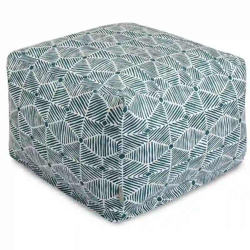 Indoor Charlie Cotton Ottoman Pouf 27 in L x 27 in W x 17 in H