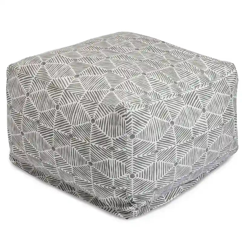 Indoor Charlie Cotton Ottoman Pouf 27 in L x 27 in W x 17 in H