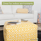 Indoor Charlie Cotton Ottoman Pouf 27 in L x 27 in W x 17 in H