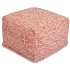 Indoor Charlie Cotton Ottoman Pouf 27 in L x 27 in W x 17 in H