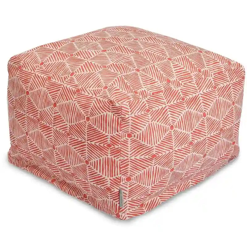 Indoor Charlie Cotton Ottoman Pouf 27 in L x 27 in W x 17 in H
