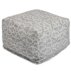 Indoor Charlie Cotton Ottoman Pouf 27 in L x 27 in W x 17 in H