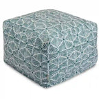 Indoor Charlie Cotton Ottoman Pouf 27 in L x 27 in W x 17 in H