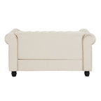 Morden Fort Classic Tufted Velvet Upholstered Chesterfield Club Loveseat and Sofa 2Pieces with Nailhead for Living Room